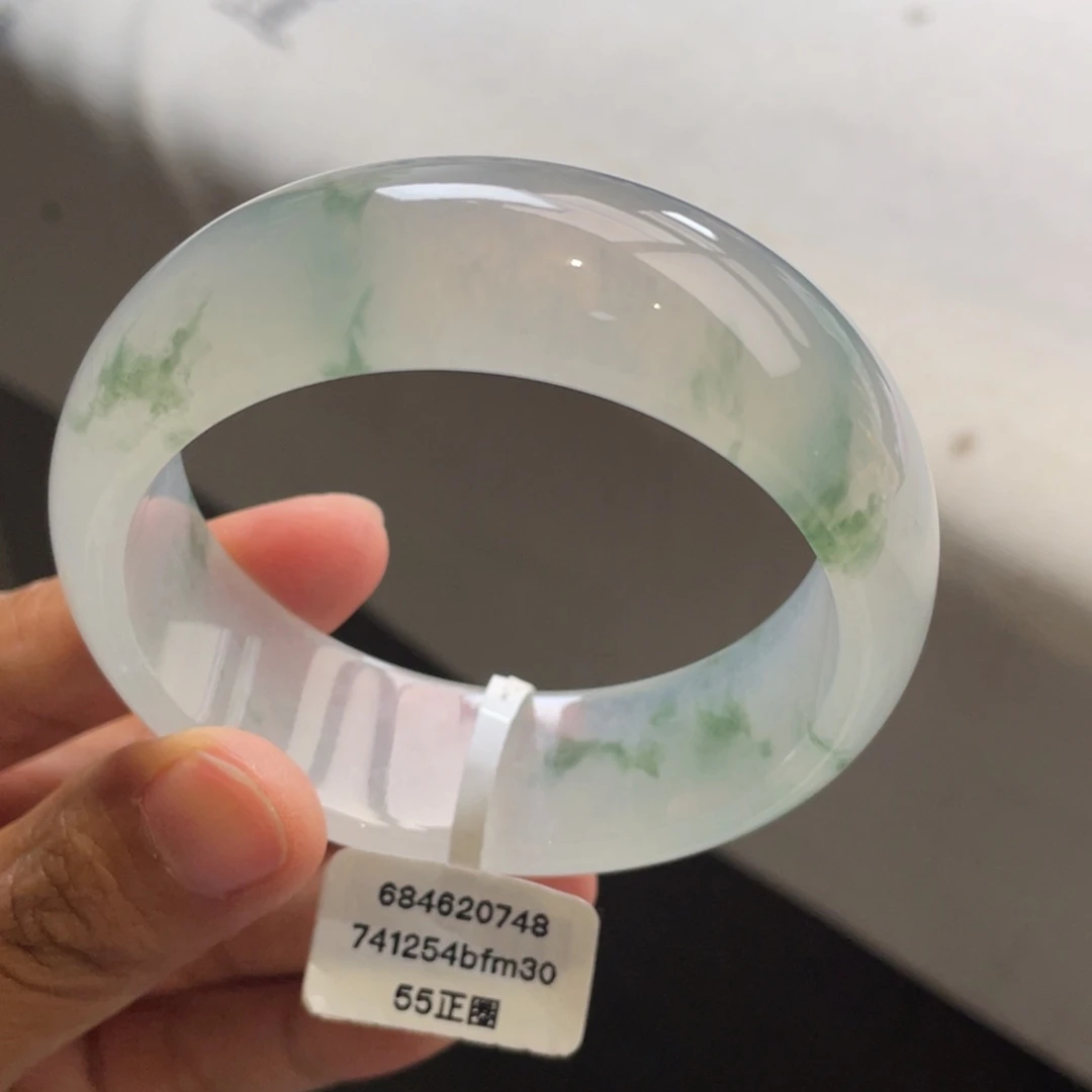 翡翠未镶嵌手镯冰飘花轮胎手镯【强推】