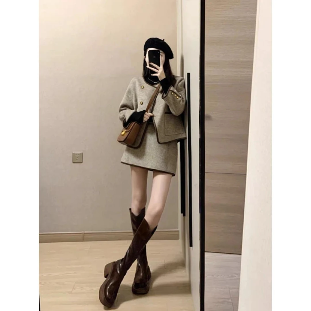 采购产品早秋和冬季服装，老钱风格的服装，小香冬季复古羊羔毛外套