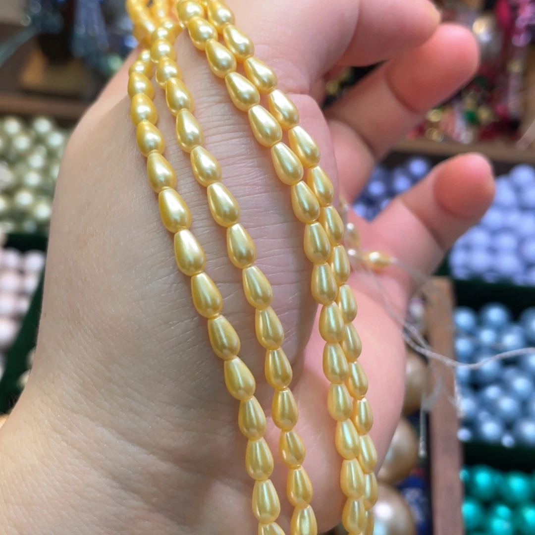 4*6金色水滴一条手工半成品散珠