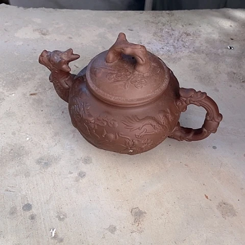微瑕，不能明火，泡茶壶咖色