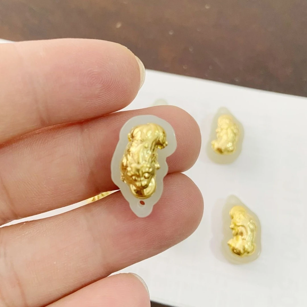 【张总推荐】足金镶嵌和田玉貔貅吊坠