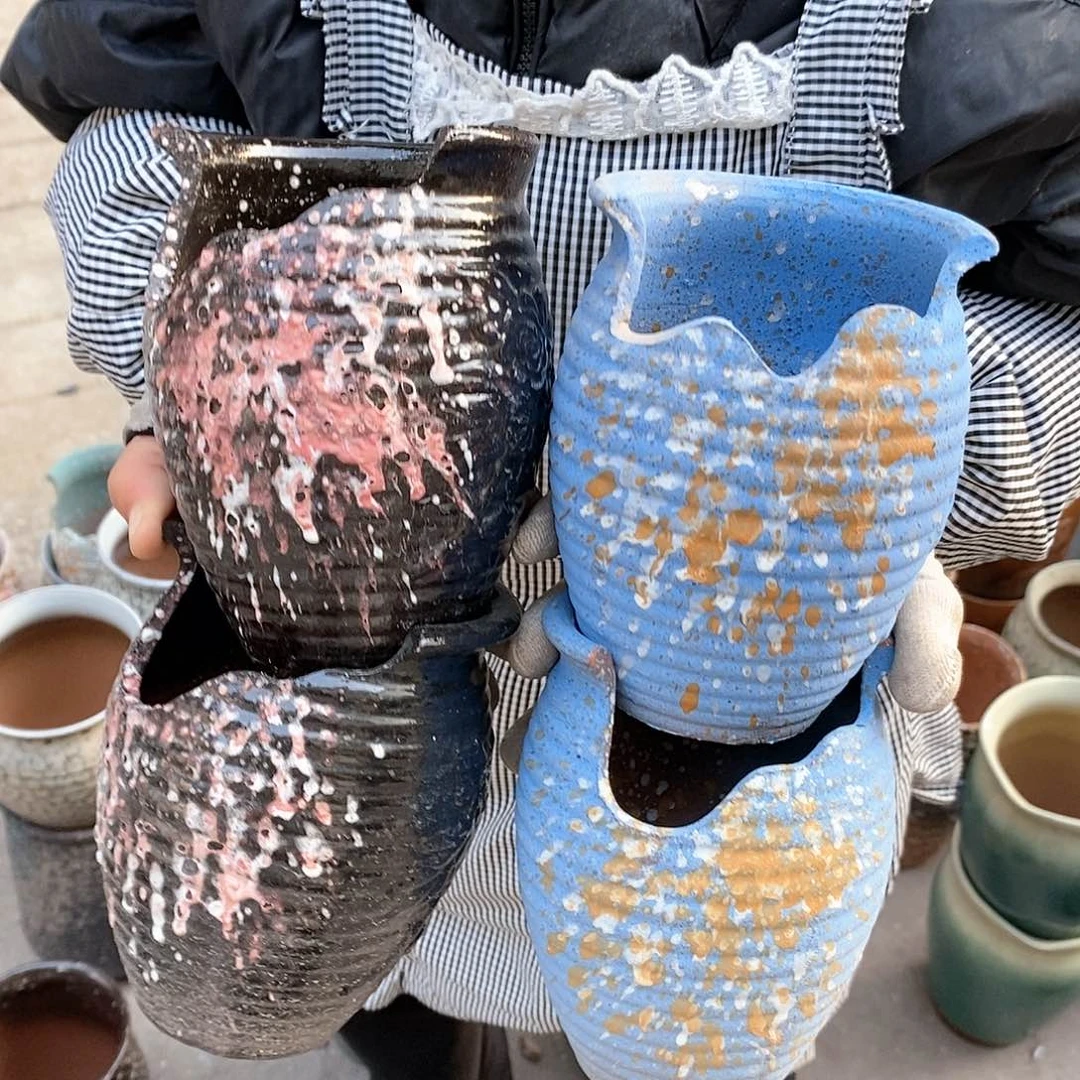 紫砂花盆瑕疵口11高15