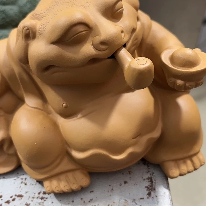 紫砂茶宠聚****生紫砂托宝金蟾