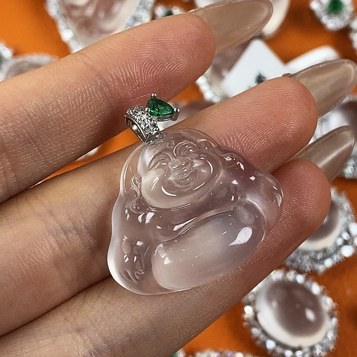 石英质玉银S925镶嵌颈饰