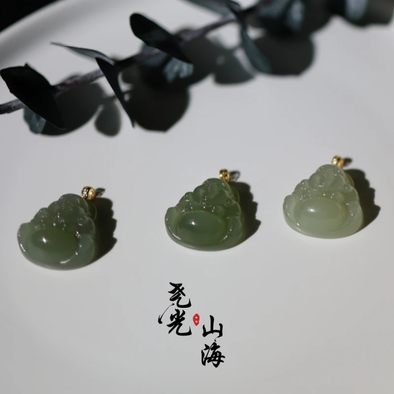 清予丨18K金天然和田玉气质精美佛公【多样性发其一】