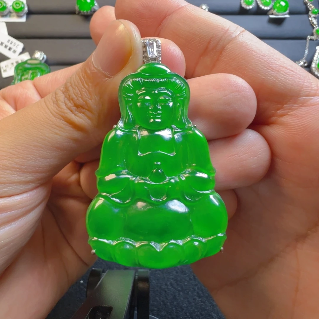 翡翠银S925镶嵌颈饰