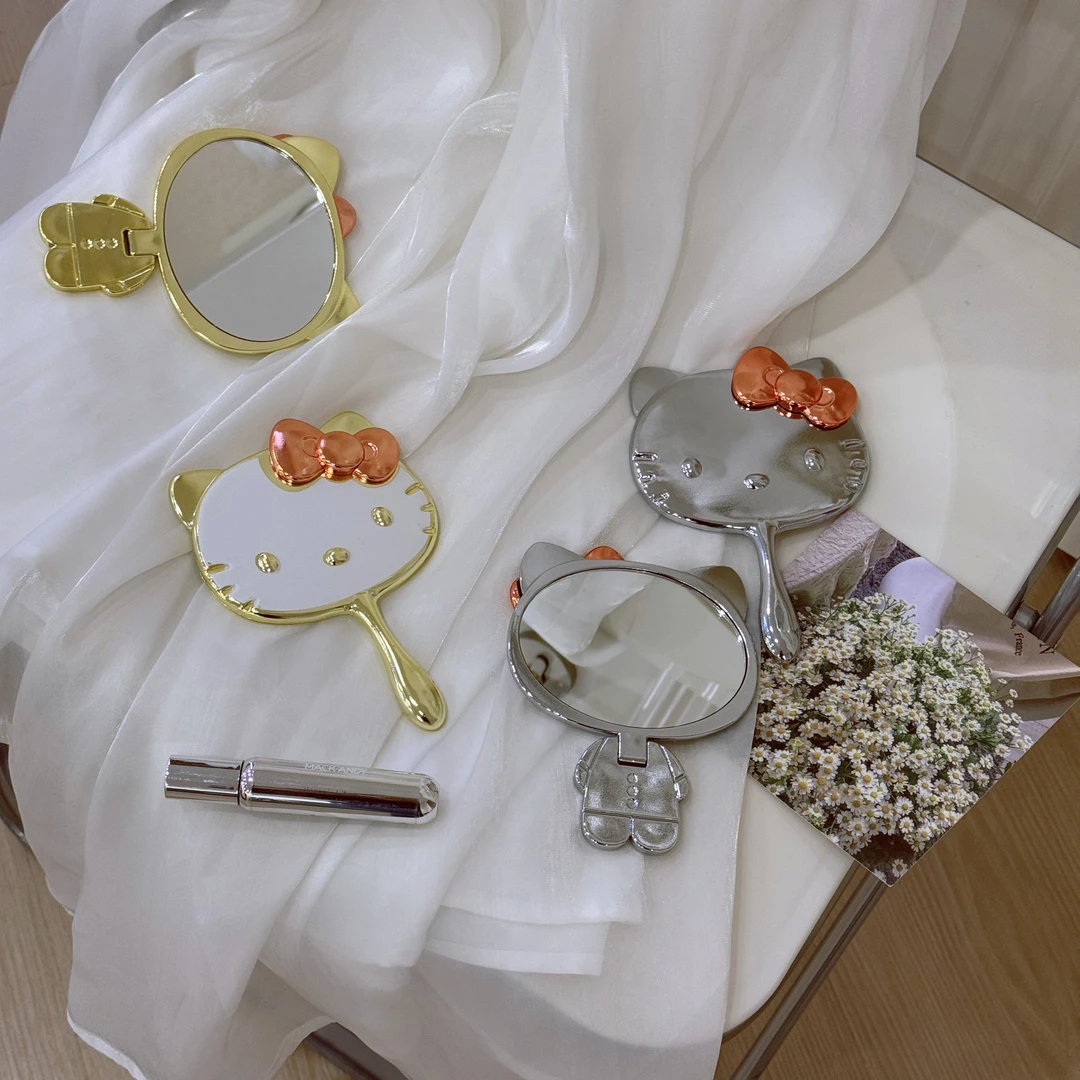 可爱kitty猫折叠镜手拿小镜子卡通随身镜便携补妆镜化妆镜高颜值