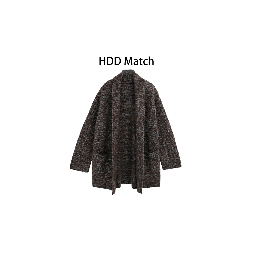 HDD- "自我序列" 羊绒 秋冬女款重工花线针织宽松外套 Y8983