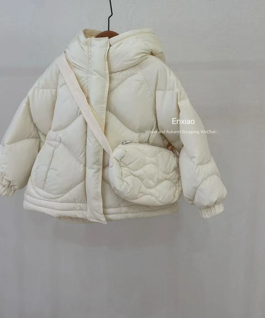 【岭雾】2025冬季女童连帽带包羽绒服