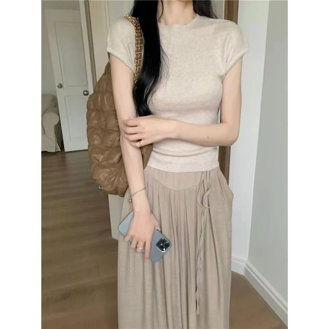 t恤阔腿裤两件套装裤女夏2025新款休闲气质高级感减龄时尚一整套