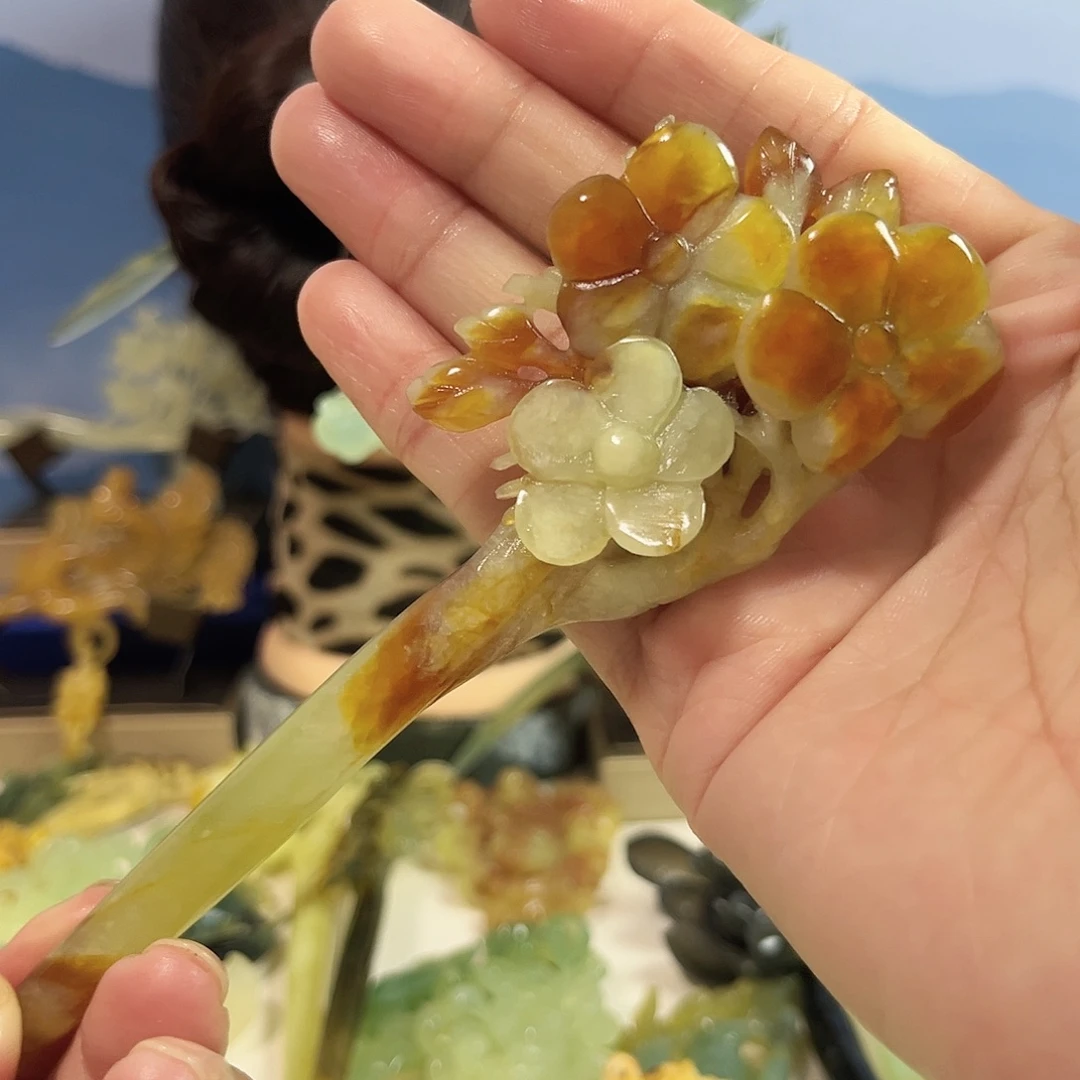 蛇纹石玉合金发饰