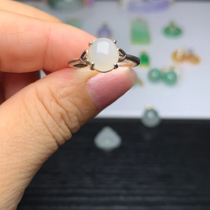 翡翠银S925镶嵌戒指