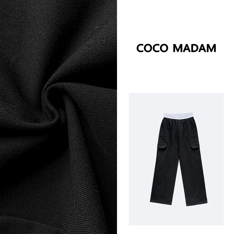 《An ni》Ani-B629 春秋高腰显瘦工装直筒长裤