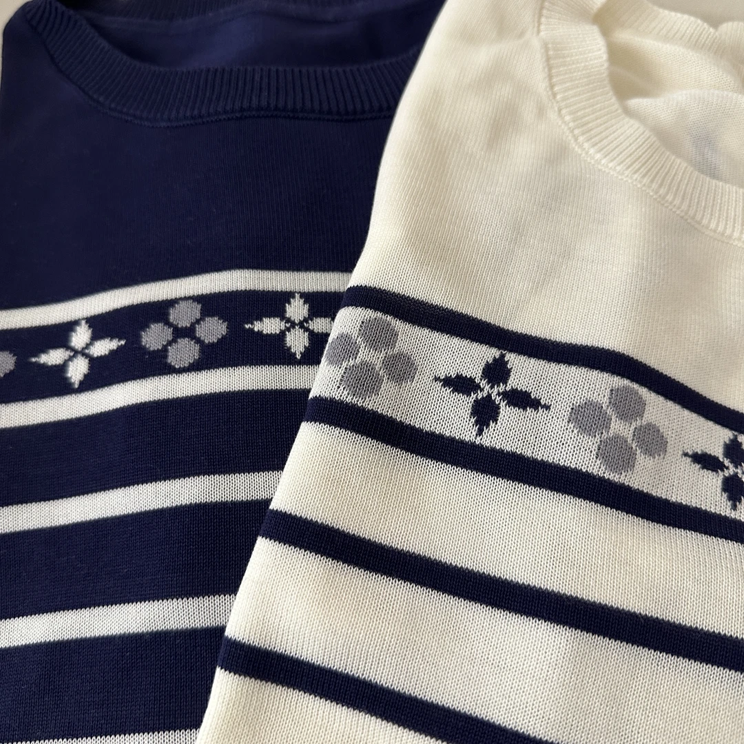 夏季新款莱赛尔100天丝针织短袖上衣显瘦条纹提花拼色半袖女