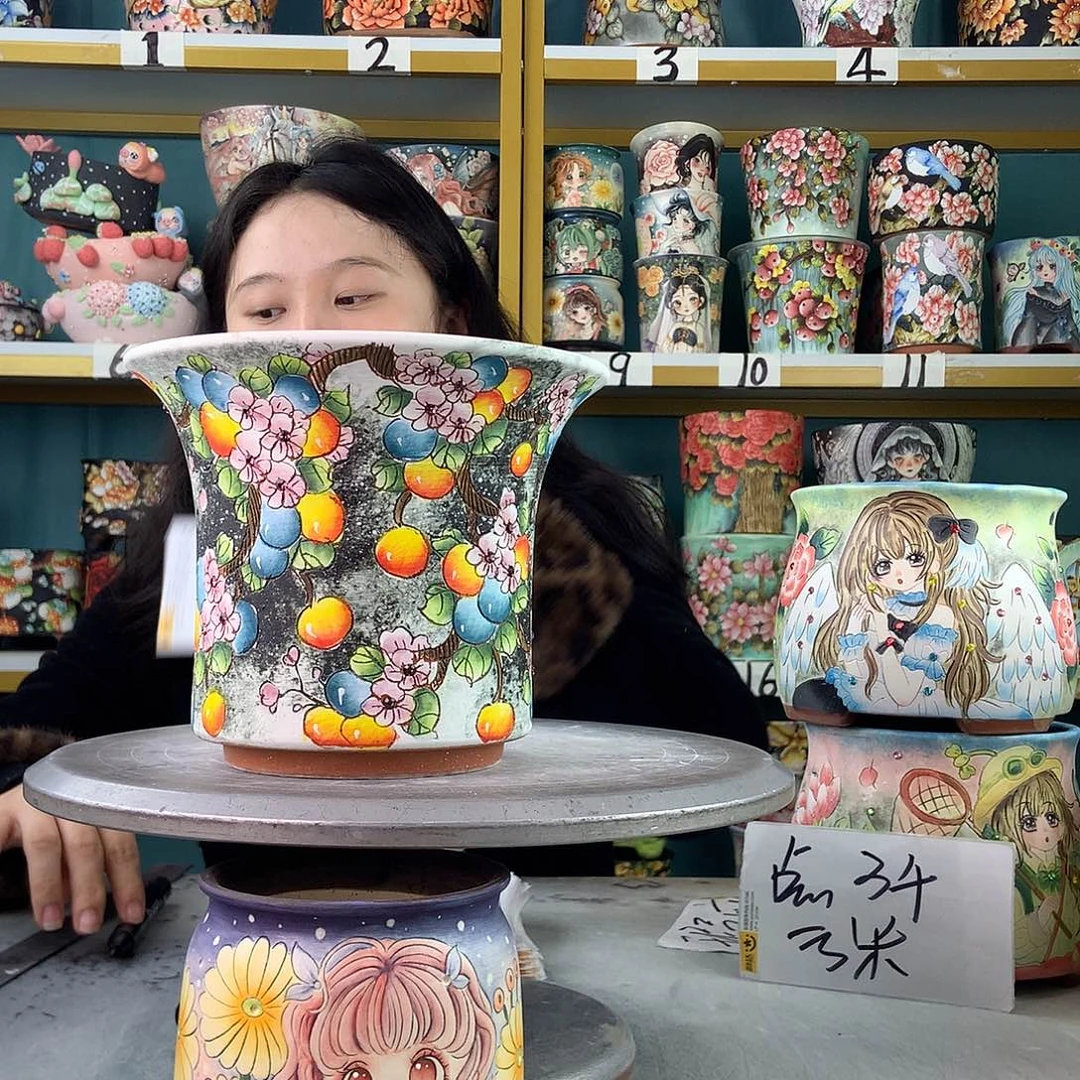 陶景德镇手工花盆599