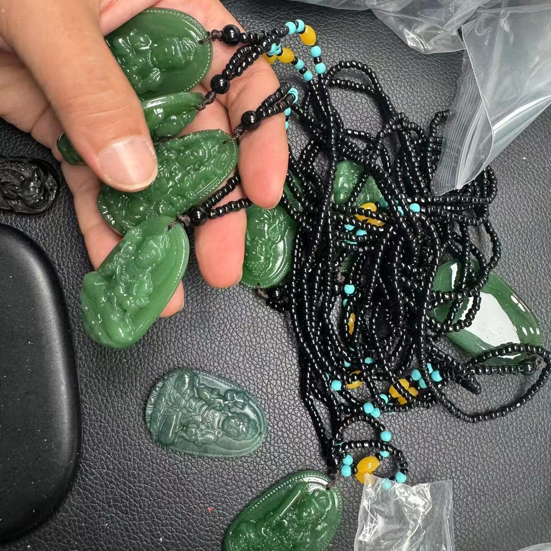 天然独龙玉八大守护神吊坠 C298—多样性发一件