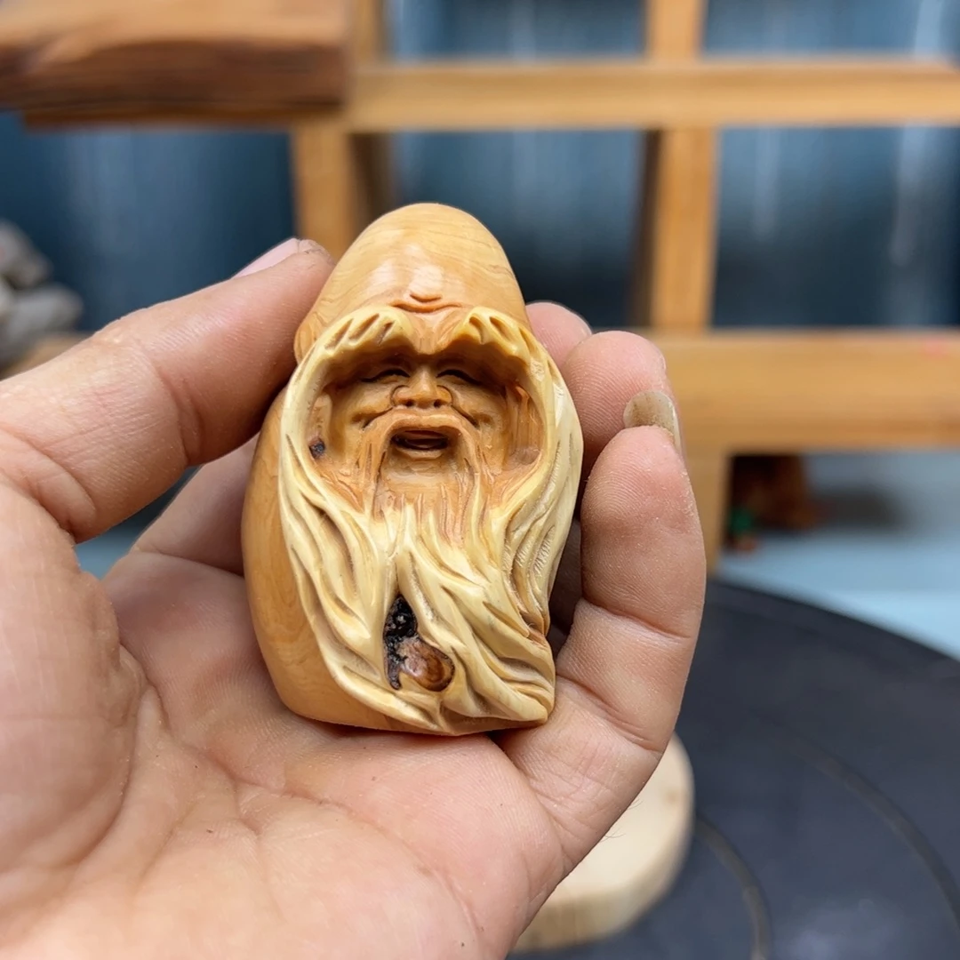 木昌**业崖柏木摆件手把件