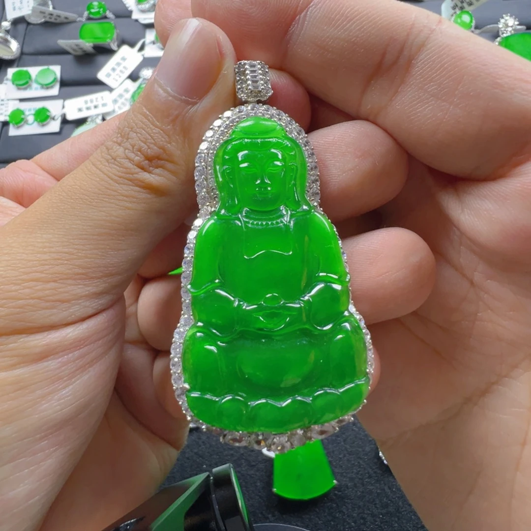 翡翠银S925镶嵌颈饰