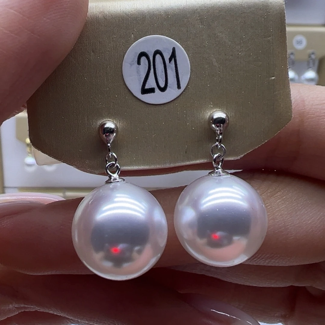 银S925镶嵌淡水珍珠耳饰