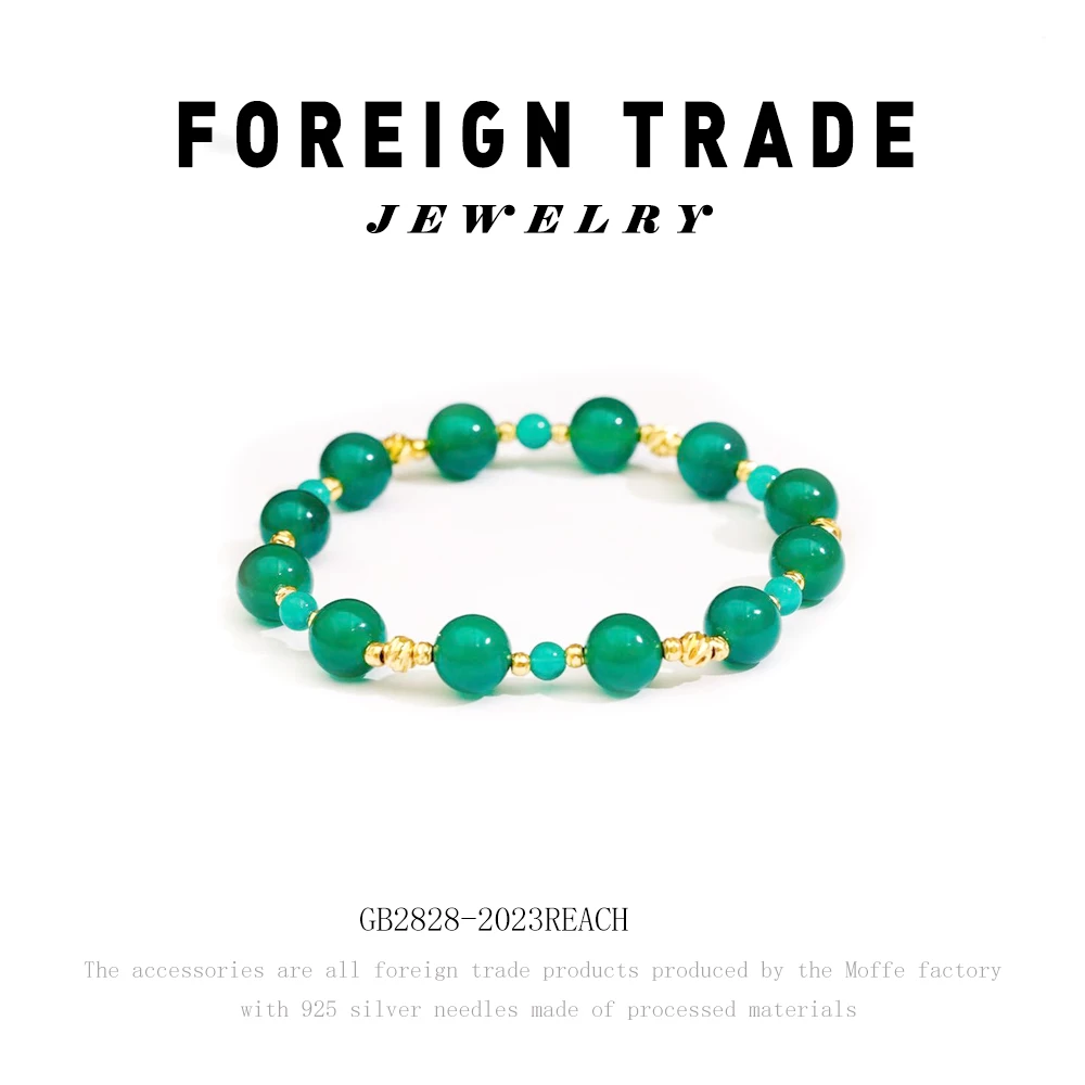 brez 铜合金石英石手链 专属设计师绿意寄情手链~F8671