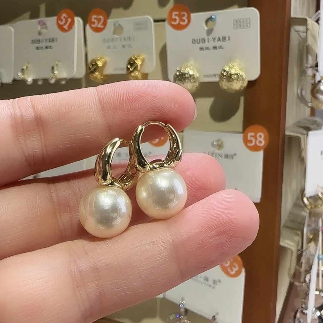 锆石纯铜合金珍珠耳扣