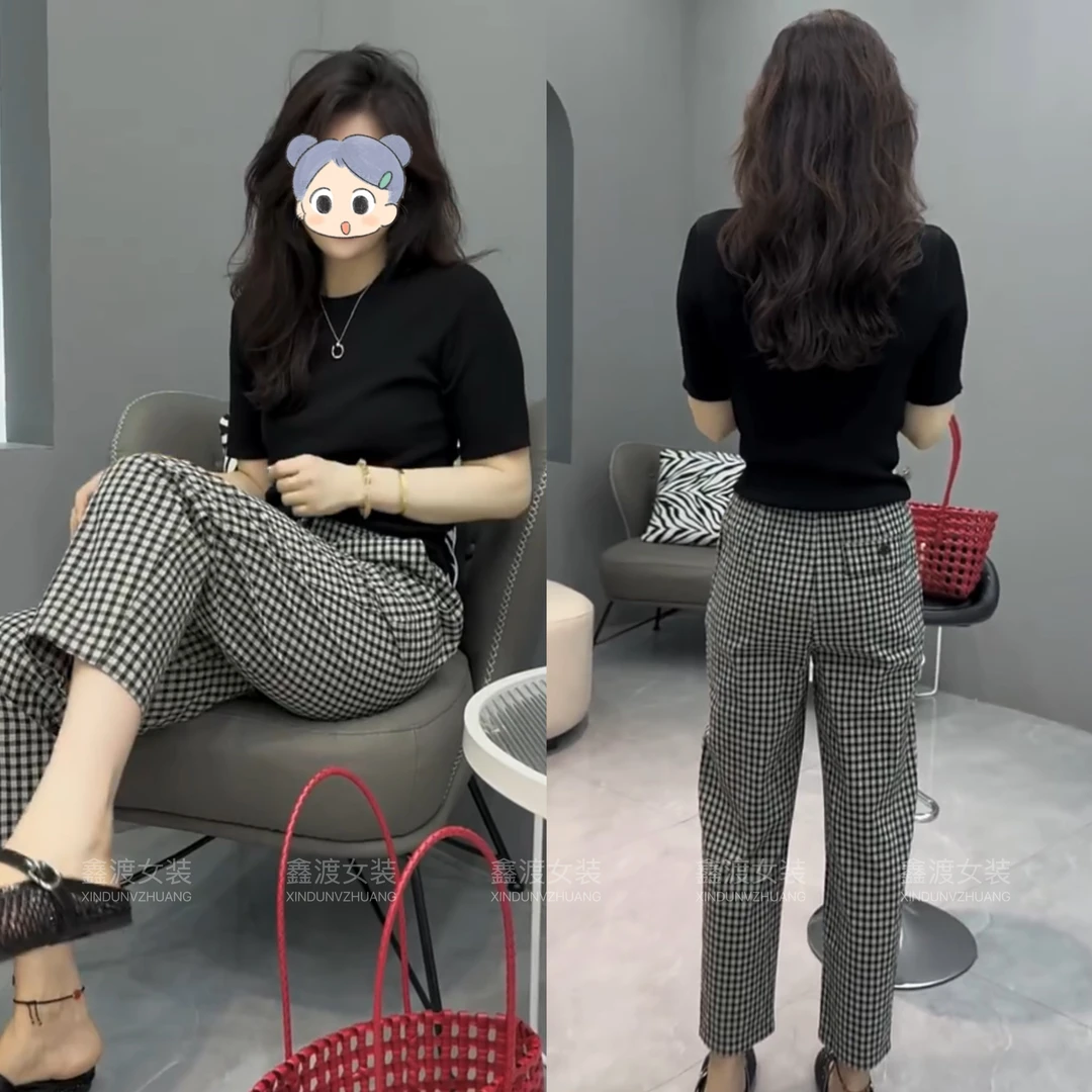 2025春夏新款时尚显瘦气质女士网红洋气两件套百搭款D5271