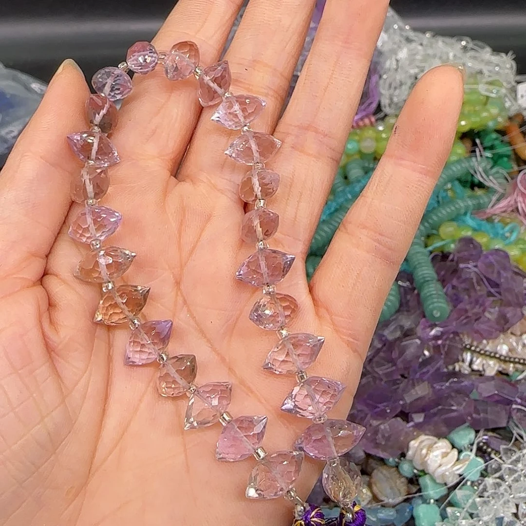 玛瑙/玉髓合金珠宝半成品善*紫黄晶拍三86发一条01