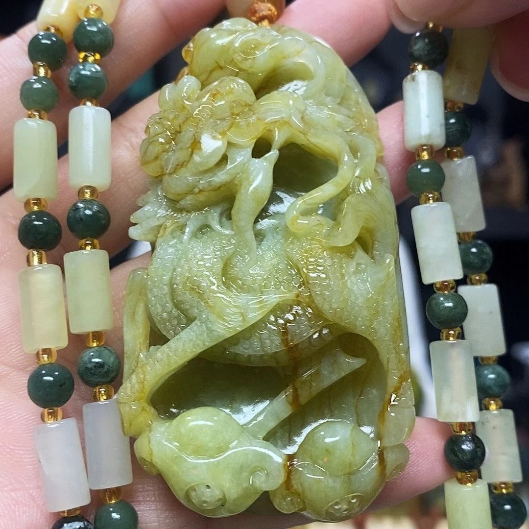 未镶嵌岫玉挂件吊坠项链