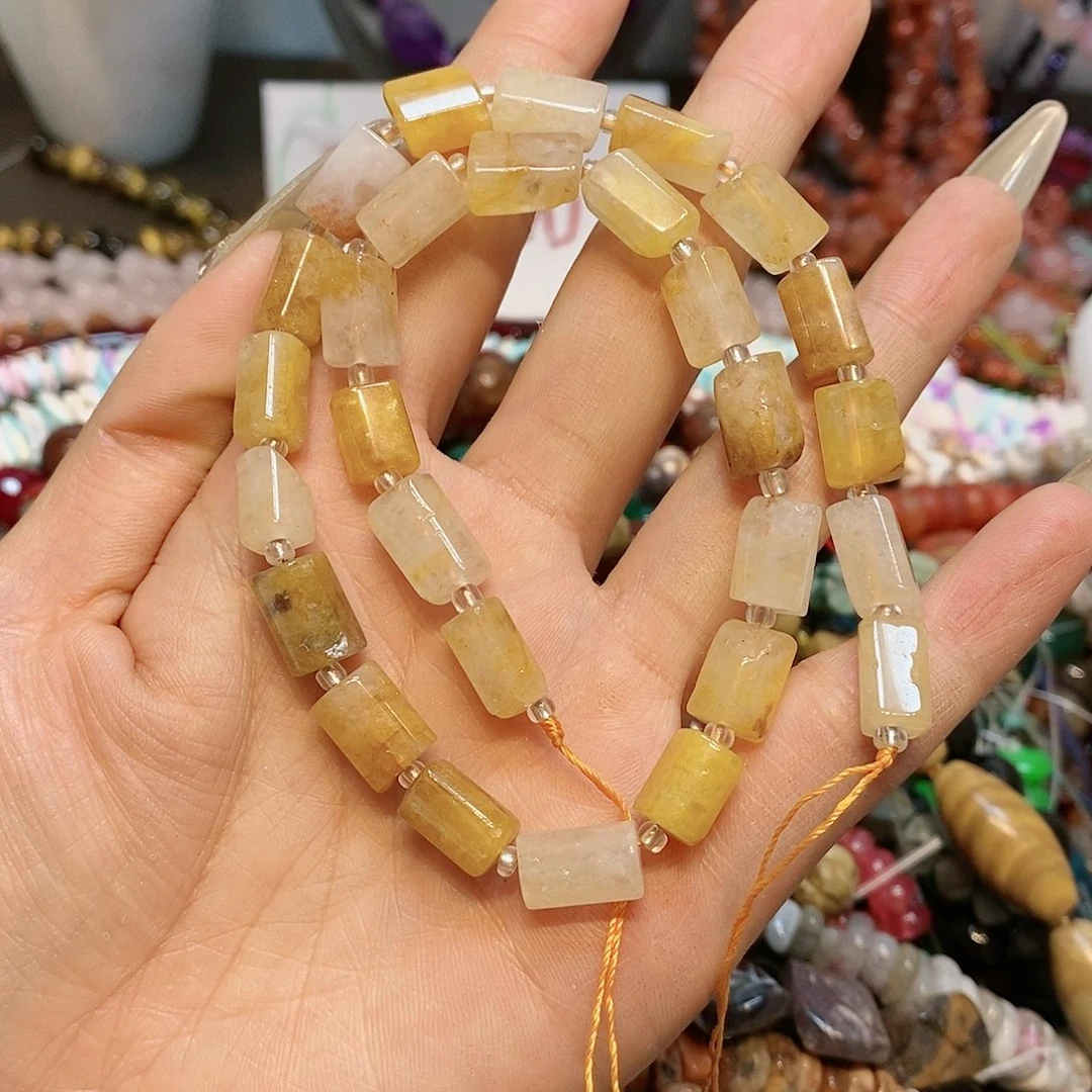 散珠玛瑙/玉髓天然石圆柱一条