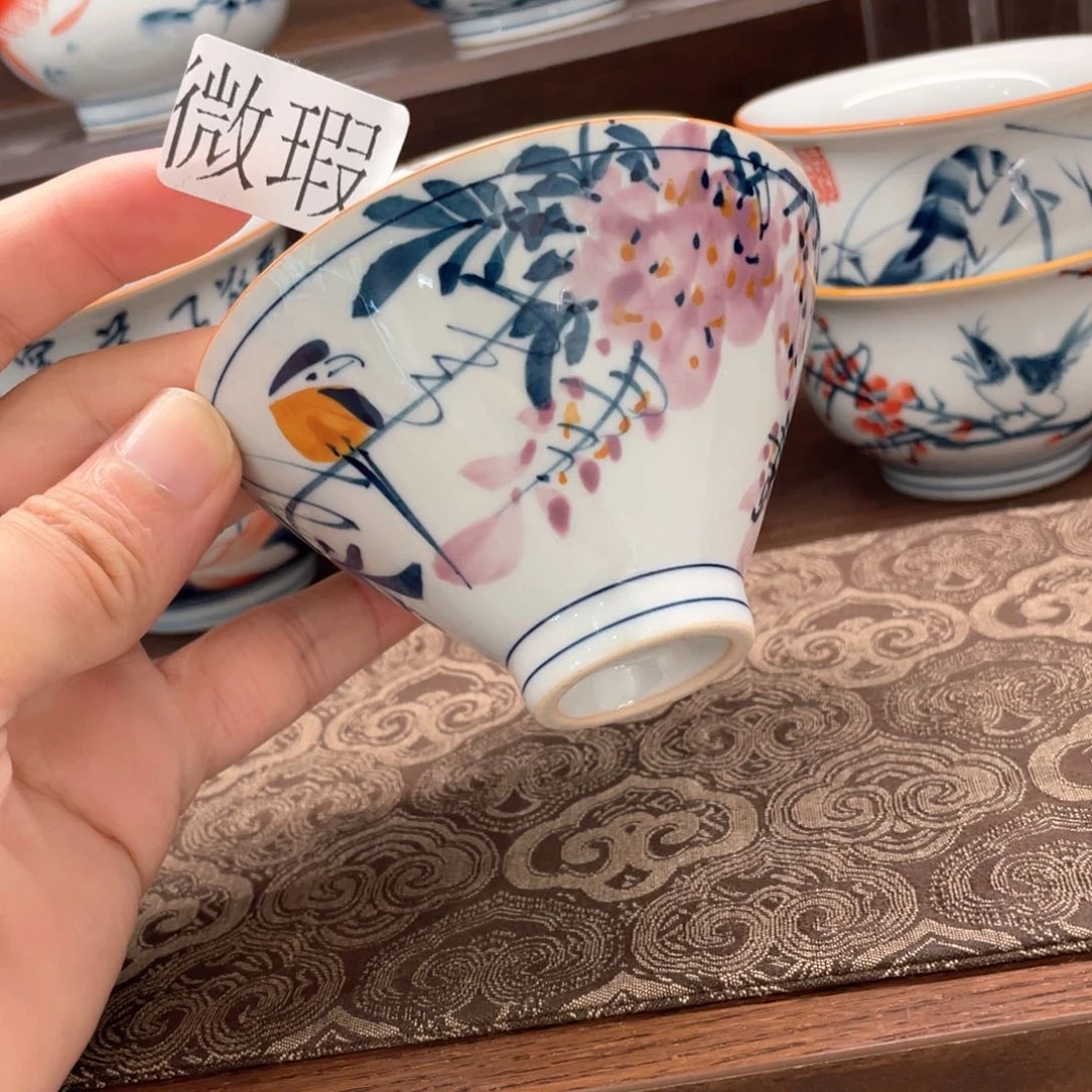 釉下手绘茶具微瑕