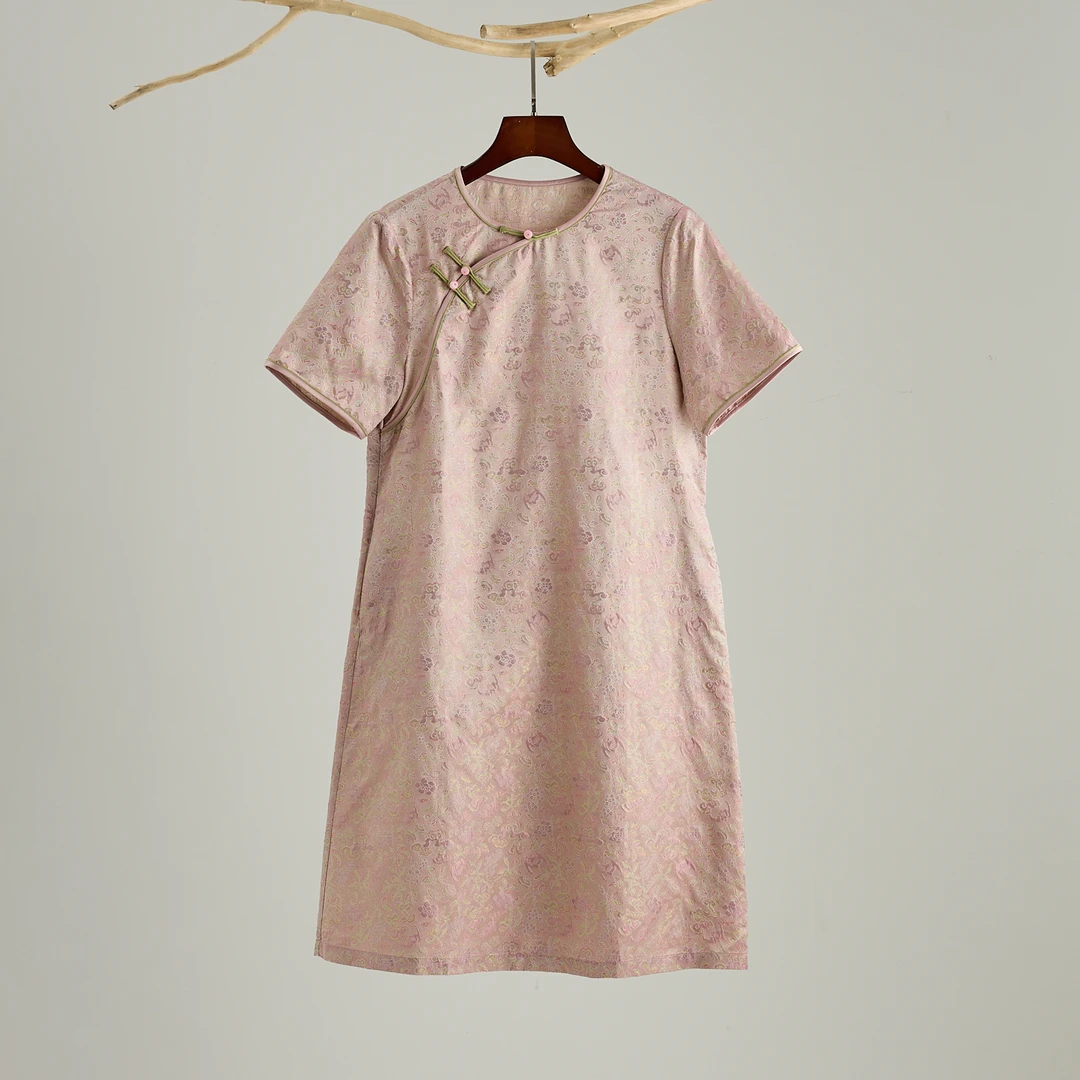 夏季桑蚕丝刺绣连衣裙662116花漾