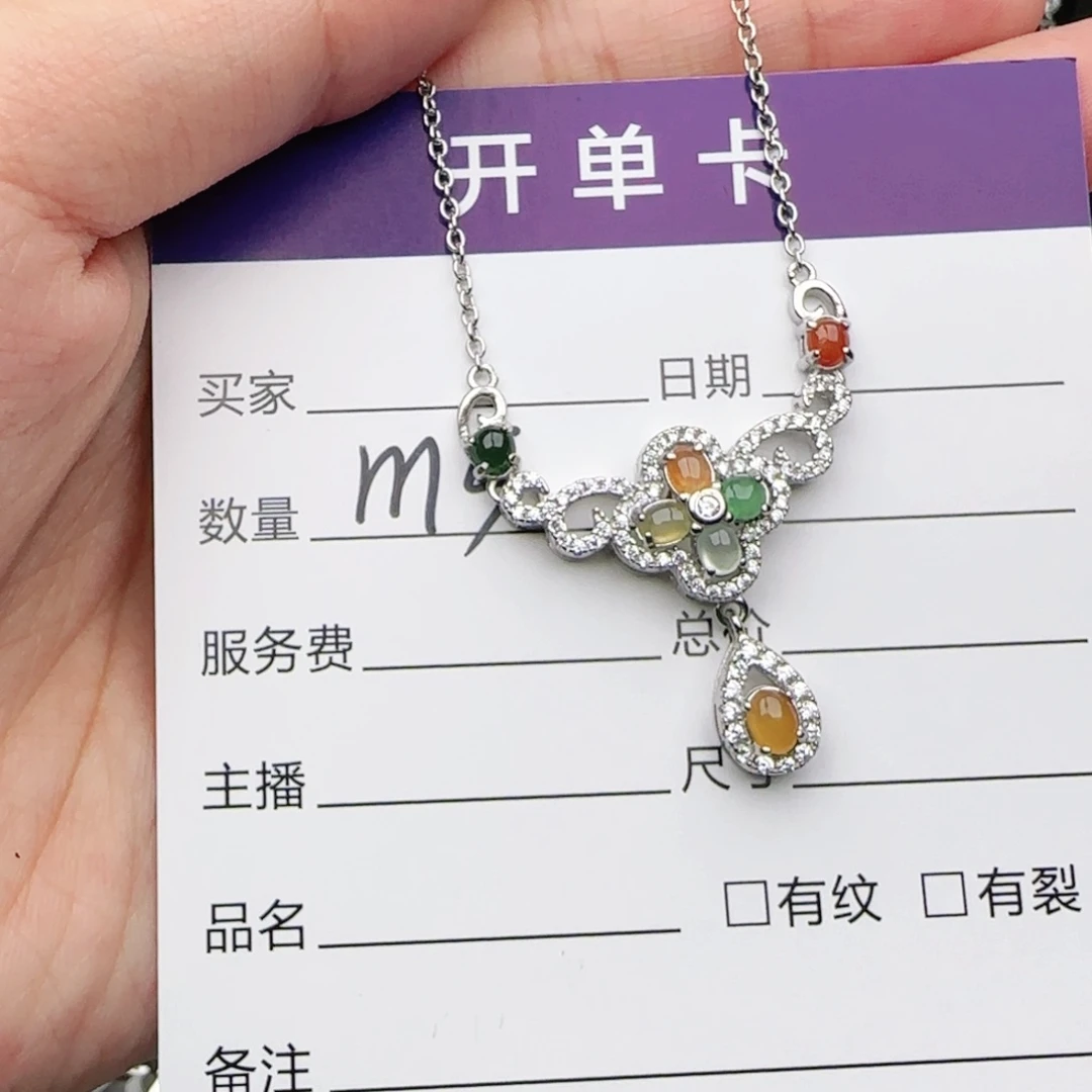翡翠戒指银S925镶嵌戒指