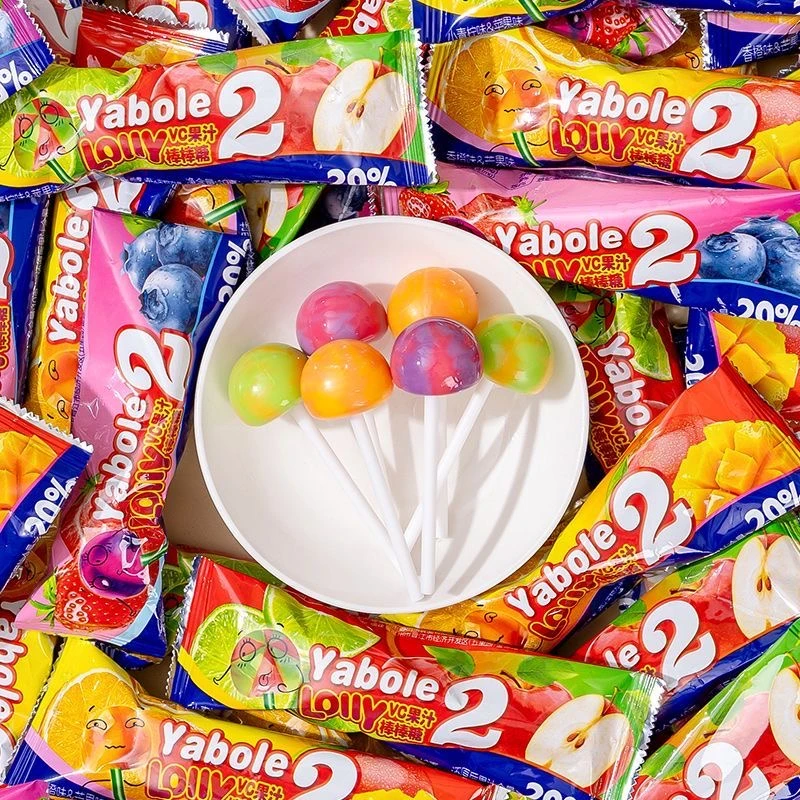 双拼果汁棒棒糖多种口味混合装网红喜糖可爱儿童解馋糖果小零食