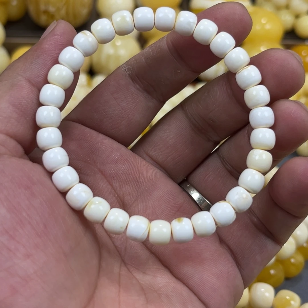 专***气手串琥珀未镶嵌白蜡老邢手串7mm