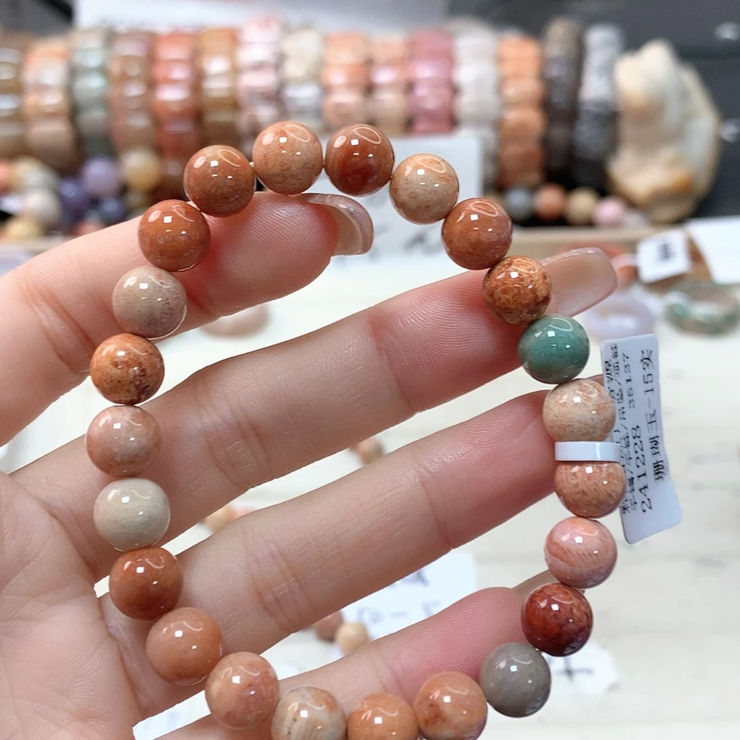 硅化珊瑚（珊瑚玉）手链未镶嵌天***假112