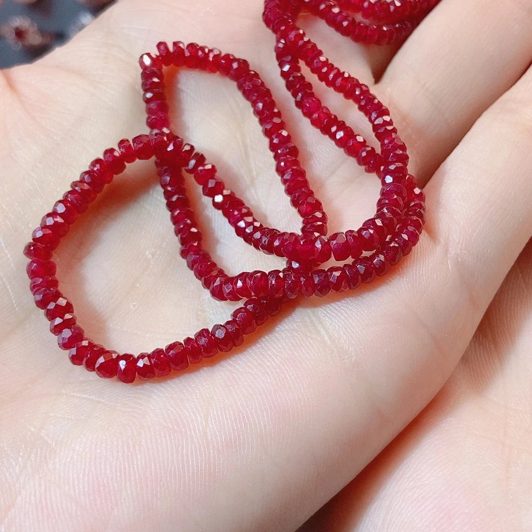 红宝石项链18K金镶嵌