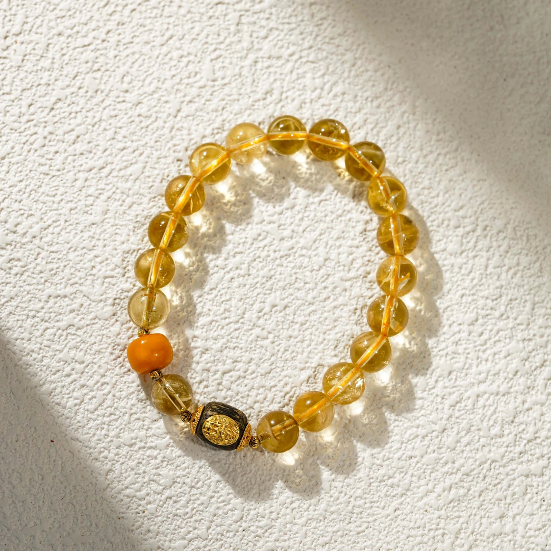 【钱过北斗】黄阿赛手串（天然珠宝多样性发其一）