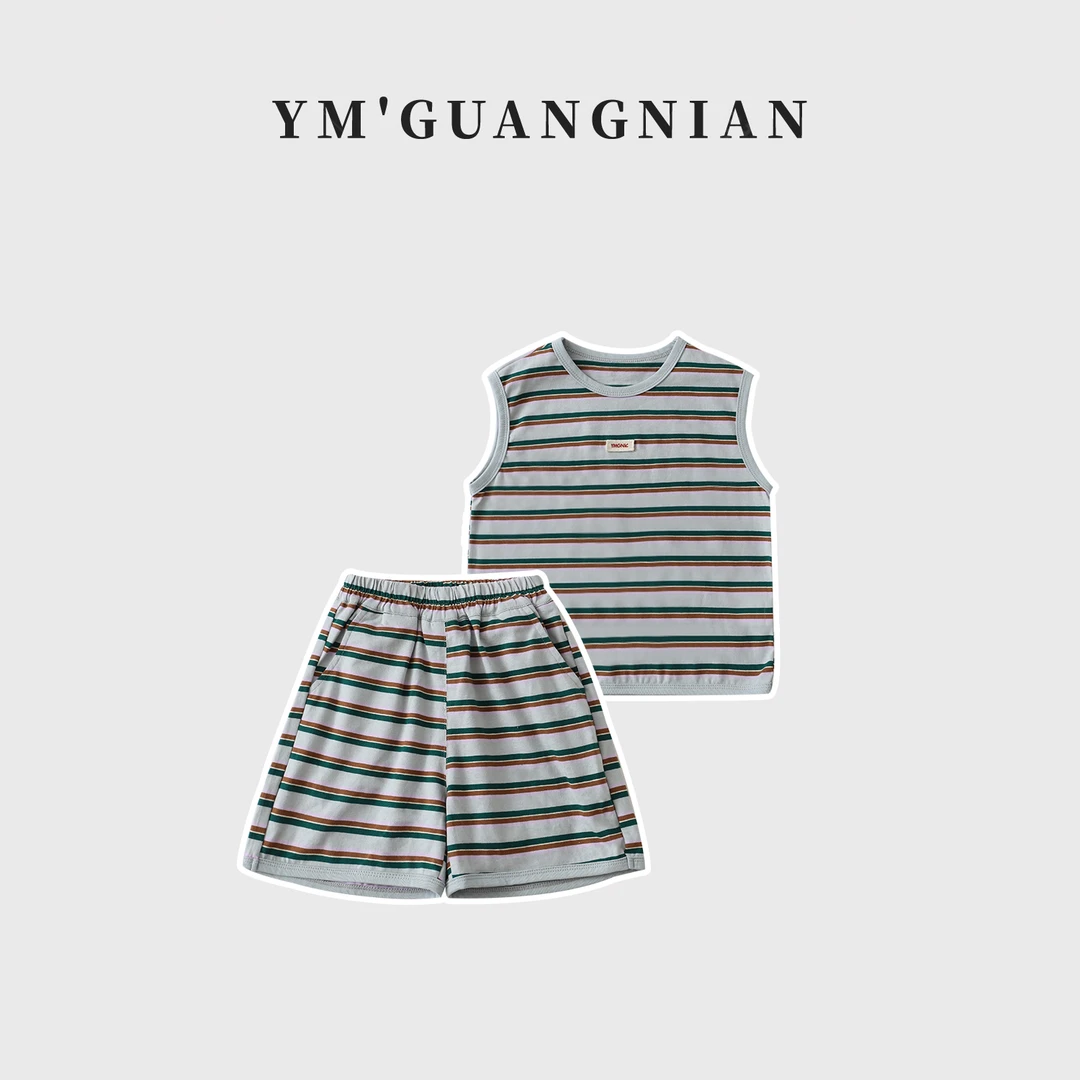 【幼棉光年】夏款儿童质感宽松韩版时尚百搭舒适休闲套装1220976
