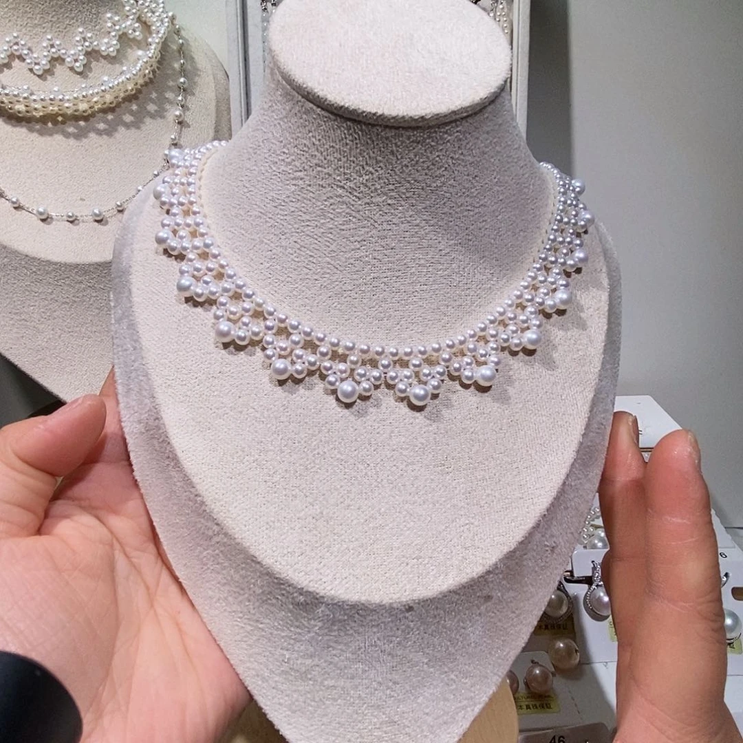 非金属925银编织无暇设计项链