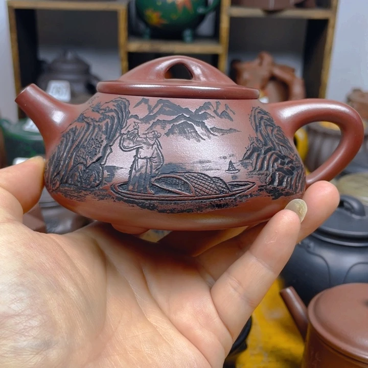 茶壶紫砂紫砂壶龙血砂景舟石瓢230cc