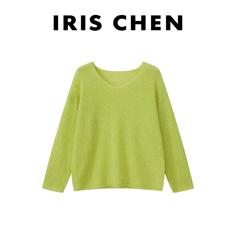 现货IRIS CHEN 春见 2025春夏上新马海毛绵羊毛针织衫25SY034