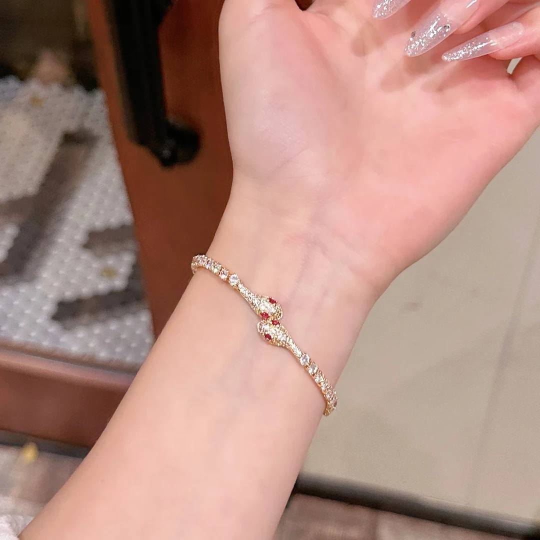 TIRENSE/狄伦斯 铜合金手链 镀K金 高定灵蛇系列轻奢气质手链