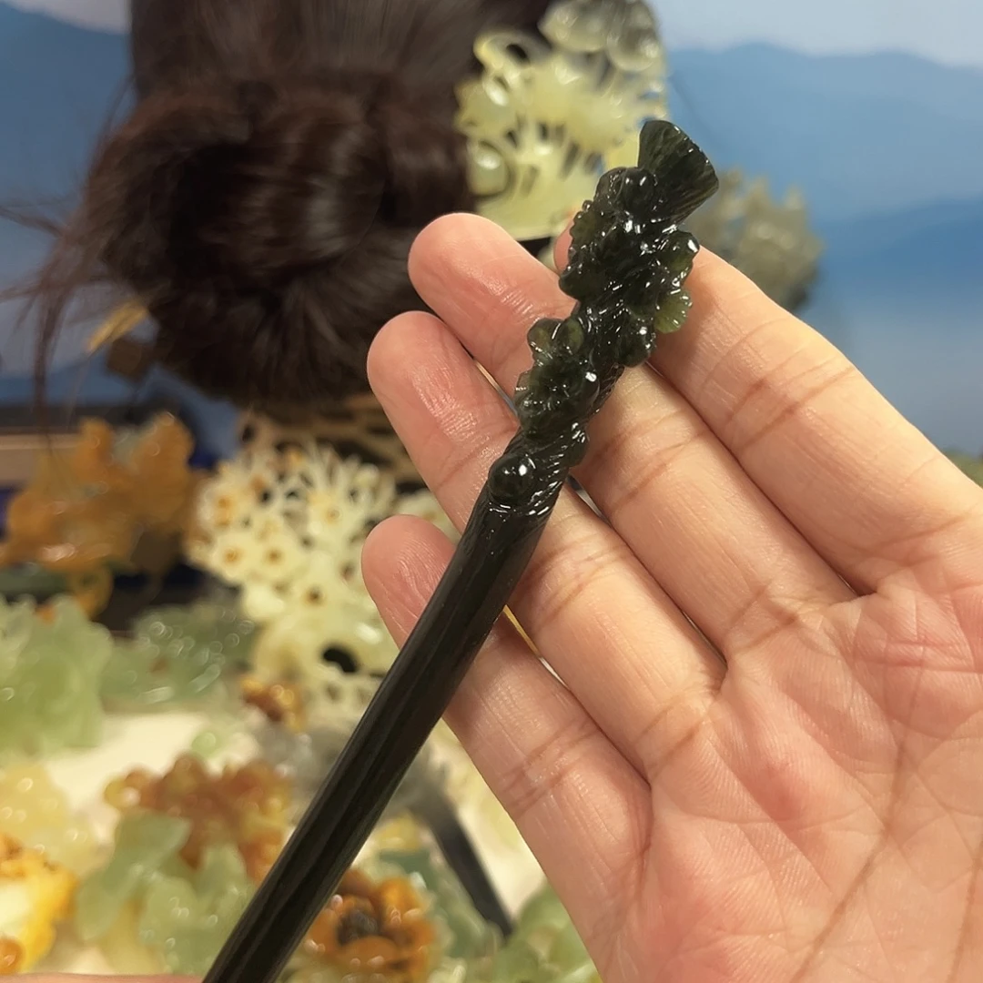 蛇纹石玉合金发饰