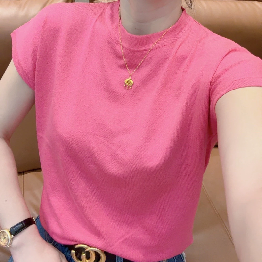 小敏家，秋季中长款针织打底上衣