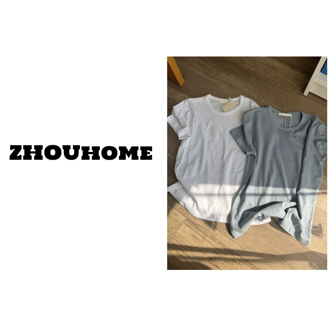 【周周服饰】韩货极简圆领短袖T恤女春季2025新款