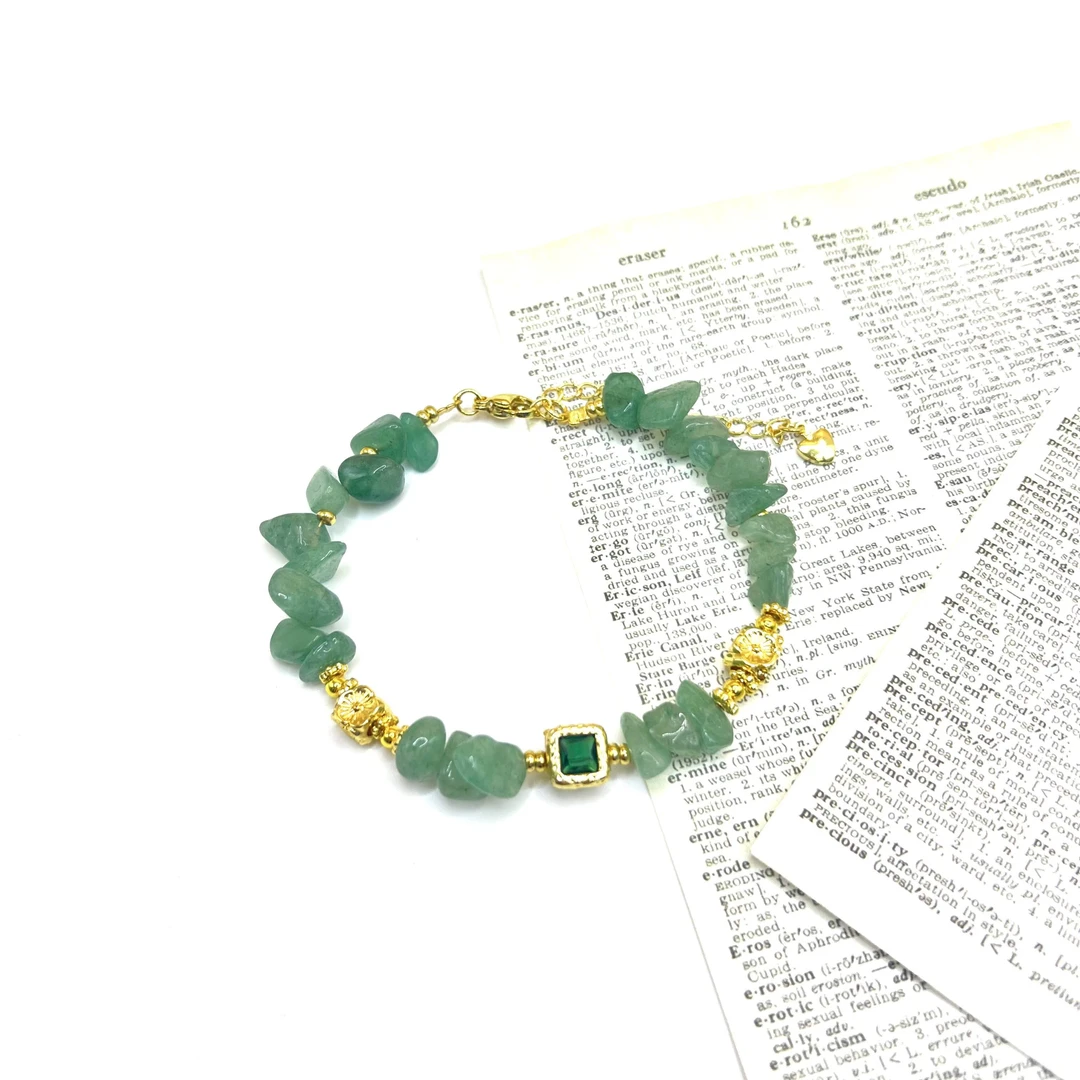 合金手链 「Richer」TB-080绿瑙瑙碎石手链