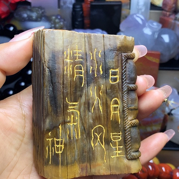 硅化玉未镶嵌颈饰古书