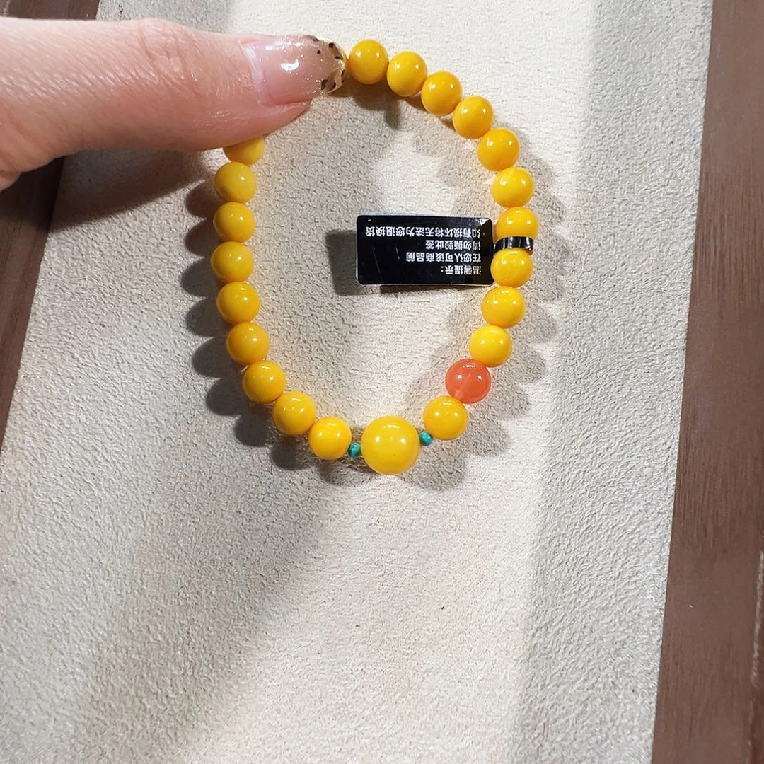 蜜蜡未镶嵌手链蜜蜡7.6mm