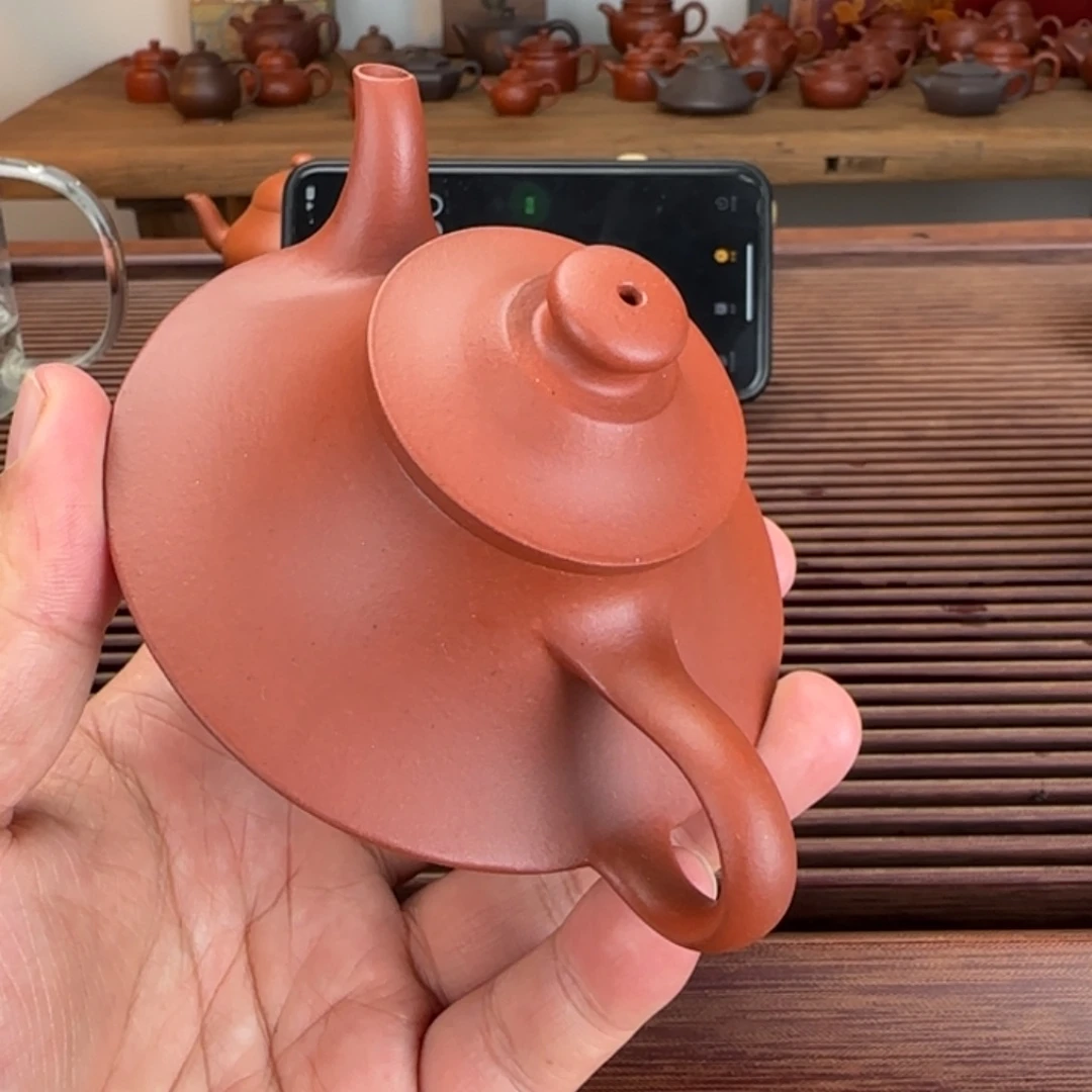 穿***a茶壶紫砂野山红泥130cc半手