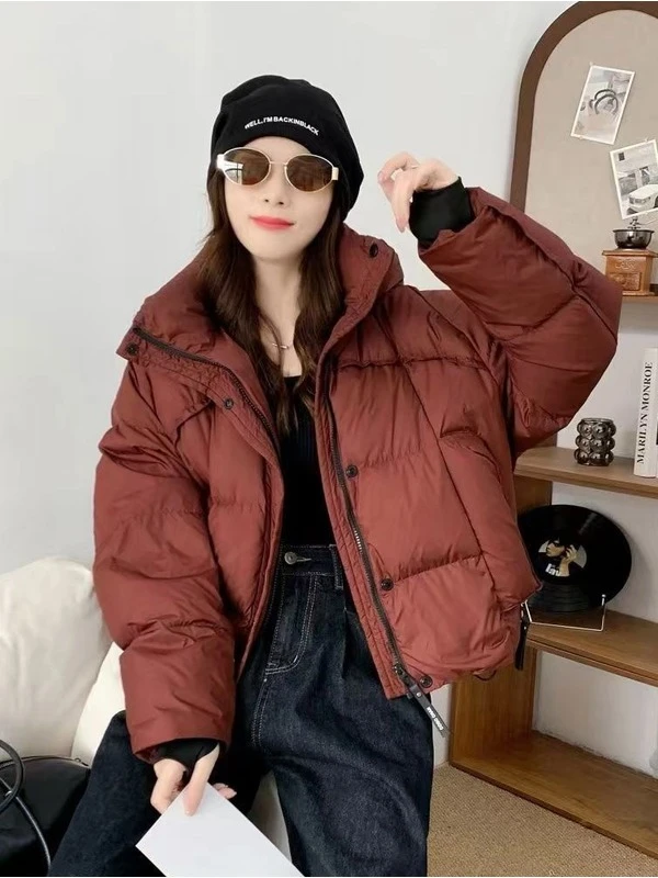 宠粉福利新款厚款连帽韩版宽松休闲时尚百搭羽绒服女加厚保暖外套